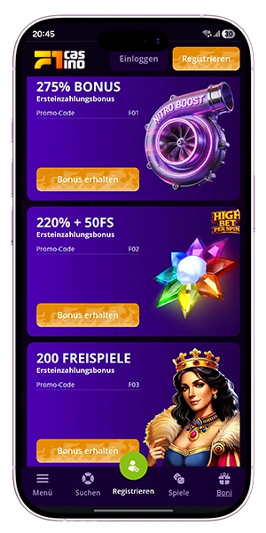 f1 casino no deposit bonus