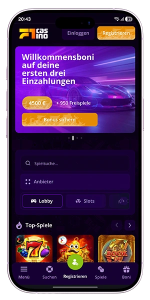F1 Casino Bonusaktivierung